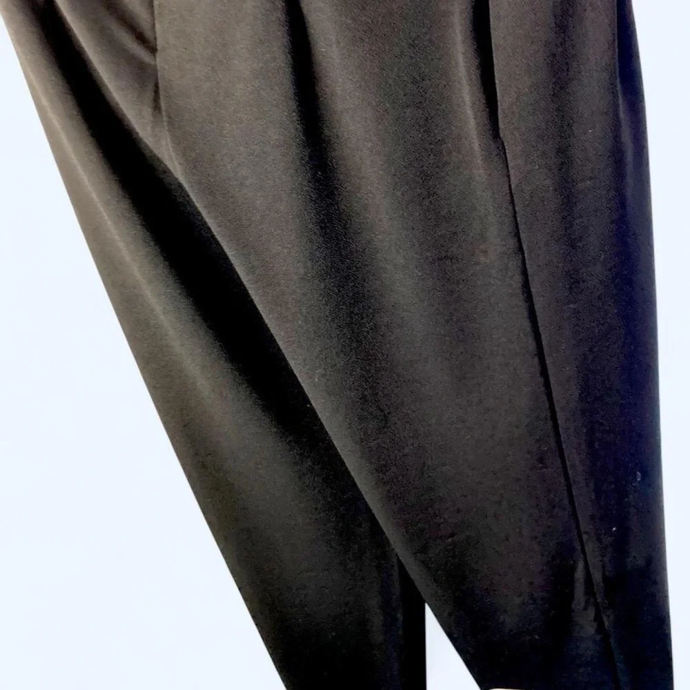 Haute Monde black trousers with drawstring waist and pleats L